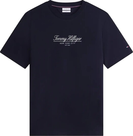 Tommy Hilfiger Brand Love Big Script Embro Tee NAVY BLUE M