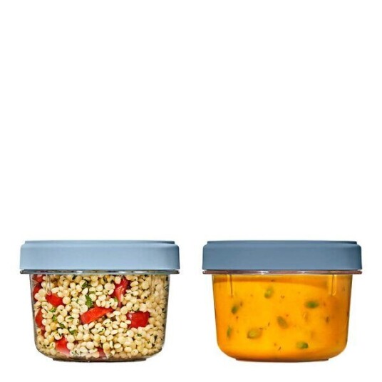 Oxo   Twist & Stack oppbevaringsboks 59,2 cl 2 stk klar/blå