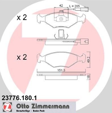 Bremseklosser ZIMMERMANN 23776.180.1 Bremseklosser ZIMMERMANN 23776.180.1