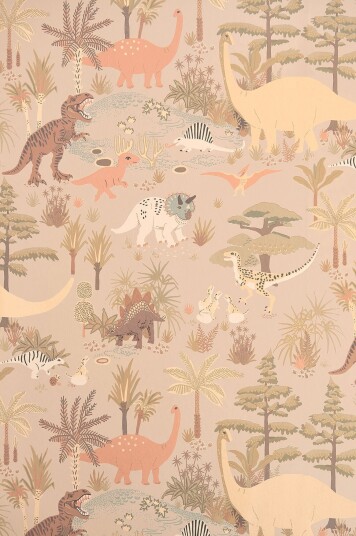 Majvillan Tapet Dinosaur Vibes Sandy Beige