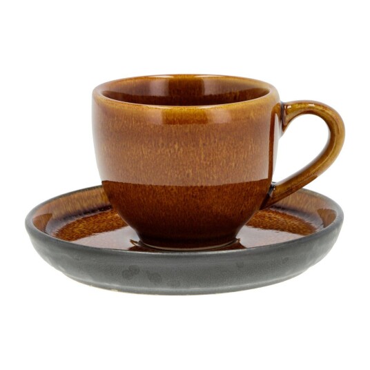 Bitz espressokopp med fat 7 cl Amber-sort