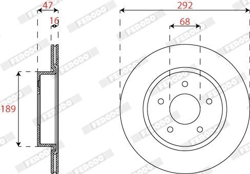 Bremseskive FERODO DDF2786C