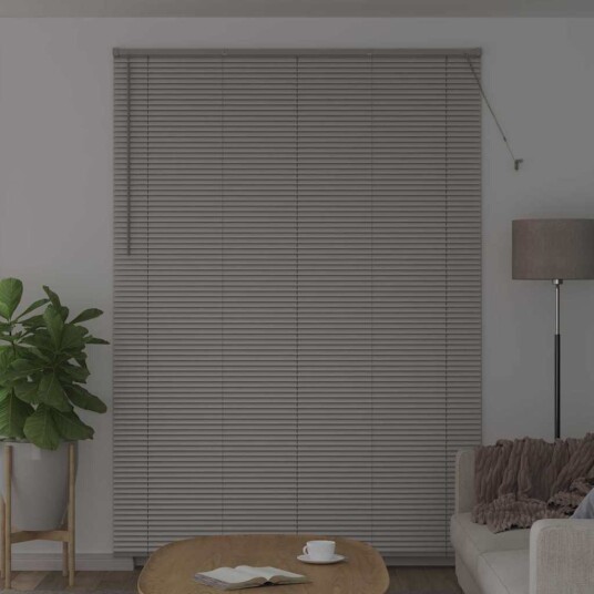  Vindu Persienne med gardiner Manual sølv Aluminium