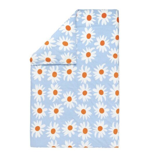 Marimekko   Rakastaa ei rakastaa dynetrekk 135x200 cm blå/hvit/oransje