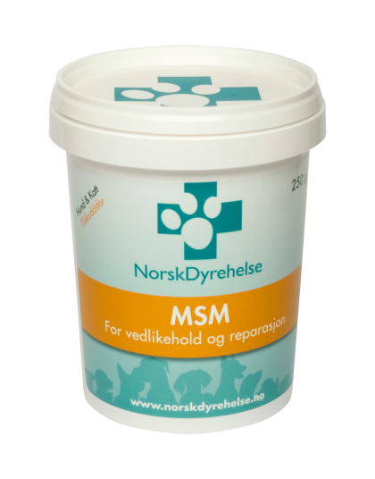 Norsk Dyrehelse MSM Kosttilskudd for Hund og Katt - Hud og Ledd 250 g Norsk Dyrehelse MSM Kosttilskudd for Hund og Katt - Hud og Ledd 250 g