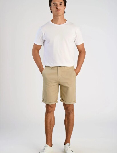 Lindbergh Superflex Chino Shorts - Beige - M