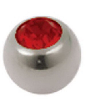 Strl 6 mm kule til 1.6 mm stang Treasure Stone Red Titankule