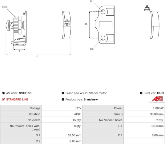 AS-PL S91015S Starter