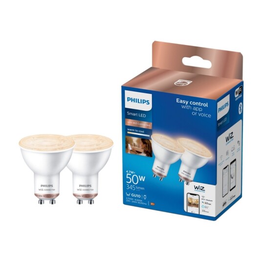 Philips Smartpære TW GU10 4.7W 2 stk Philips Smartpære TW GU10 4.7W 2 stk