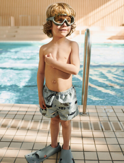 Liewood Aiden Printed Board Shorts Blue 140