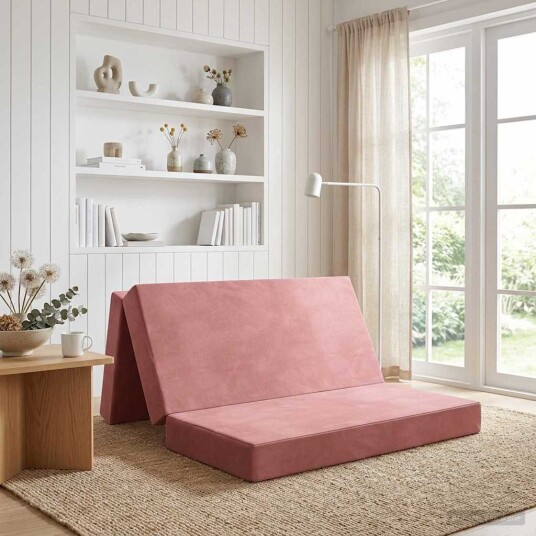 vidaXL Sammenleggbar sofabed 140 x 67 x 45 cm Rosa vidaXL Sammenleggbar sofabed 140 x 67 x 45 cm Rosa