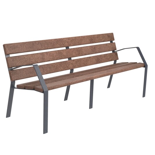 Parkbenk Citymax Elegance Resirkulert Plast/Stål 180x79x62cm