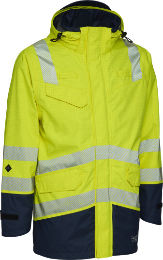 Elka Securetech Multinorm Jakke Lysbue Arc Klasse 2 Fl. Gul/navy L