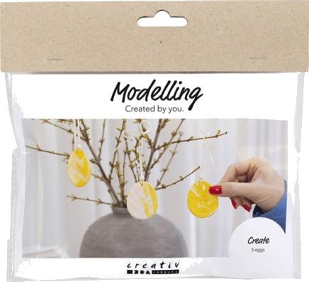 Mini DIY Kit Modellering Egg Lys Gul
