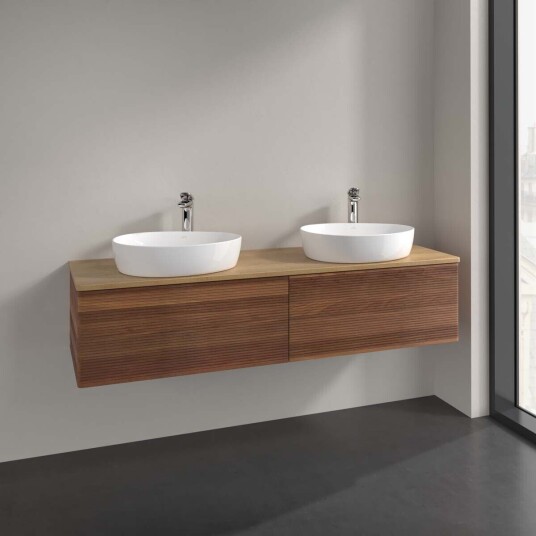 Villeroy & Boch  Antao Servantskap med 2 skuffer 160x50x36 cm m/lys Valnøtt/Eik