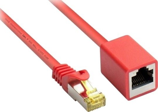 Rj45 Patchkabelforlengelse Med Cat.7 Råkabel Og Låsebeskyttelse (Rns®) S/Ftp Pimf Halogenfri 600Mhz Ofc Rød 1M Good Connections® (8070Vr-010R)