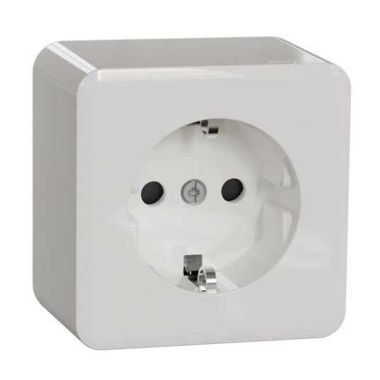 Schneider Electric Exxact Stikkontakt 1-veis, utenpåliggende Hurtigkobling