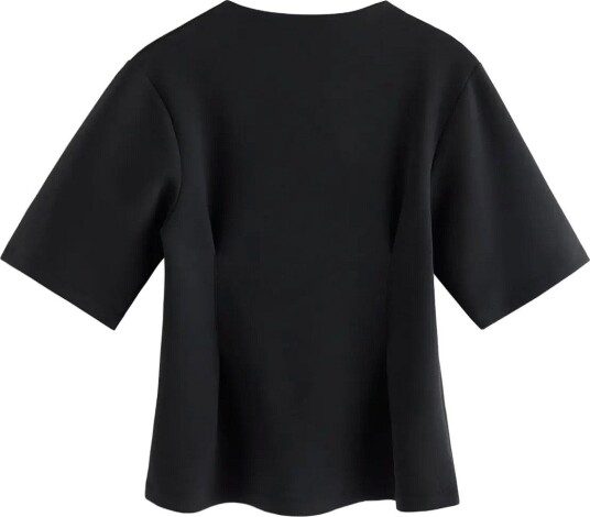 Lindex Short Sleeved Top In Sturdy Material BLACK S
