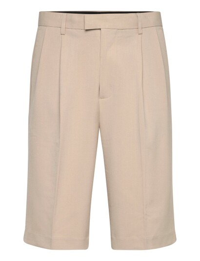Lindbergh Superflex Pleasted Formal Shorts   Beige   S