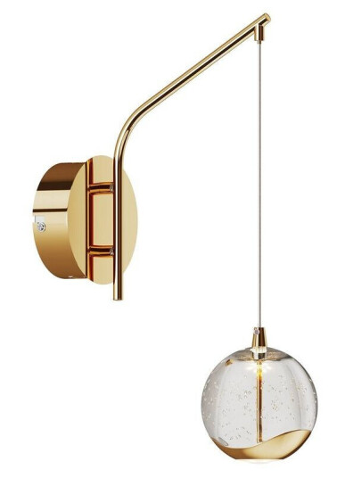 Lucande LED-vegglampe Hayley med hengende kuppel, gull