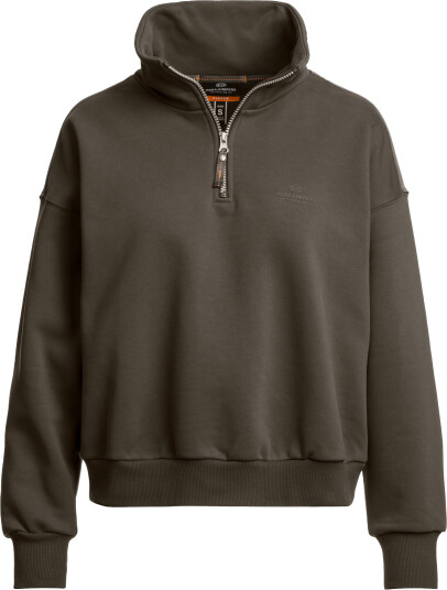 Parajumpers Women's Zendaya Half Zip Sweat Olive Grey M Parajumpers Women's Zendaya Half Zip Sweat Olive Grey M