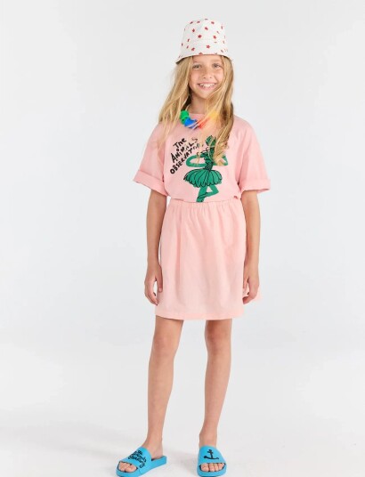 THE ANIMALS OBSERVATORY Collie Kid T Shirt White Telephone Pink 92 THE ANIMALS OBSERVATORY Collie Kid T Shirt White Telephone Pink 92