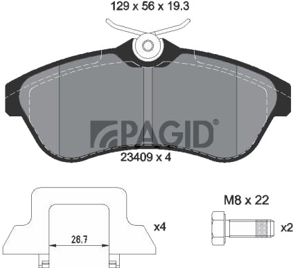 PAGID T1236N Bremseklosser
