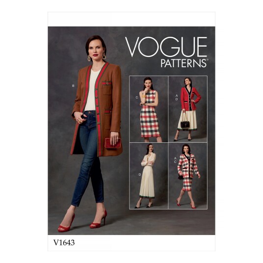 Vogue 1643 - Jakke, Kjole & Skjørt A5 (6-8-10-12-14)