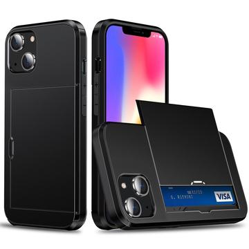 iPhone 15 Hybrid-deksel med Skyvekortholder Svart