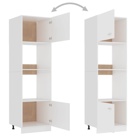 vidaXL Skap for mikrob?lgeovn hvit 60x57x207 cm sponplate vidaXL Skap for mikrob?lgeovn hvit 60x57x207 cm sponplate