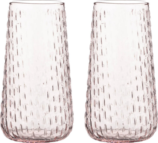 Marimekko Syksy long tumbler glass 2 pakning Light pink Marimekko Syksy long tumbler glass 2 pakning Light pink