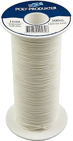 Poly produkter flettet polyesterline hvit 1.00mmx300 m