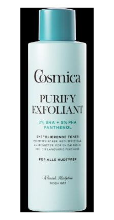Cosmica Purify Exfoliant Toner uten parfyme 150 ml - Fet og kombinasjonshud Cosmica Purify Exfoliant Toner uten parfyme 150 ml - Fet og kombinasjonshud