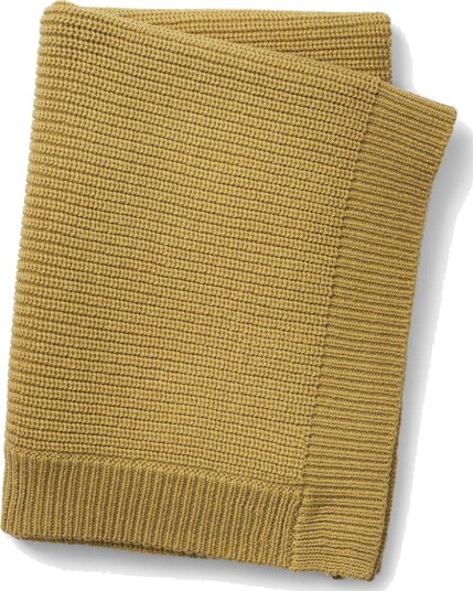 Gold Elodie Wool Knitted Blanket Ull Teppe (Onesize)