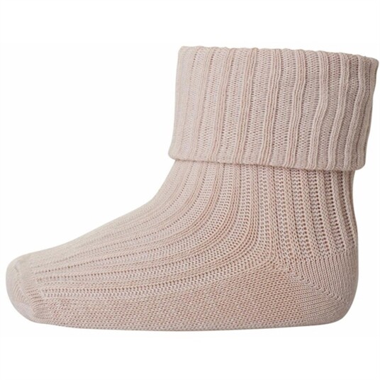 MP Danmark 853 Ull Rib Baby Sokker Rose Dust 25-28