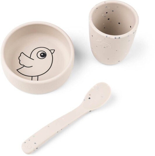Done By Deer Silicone first meal set Birdee Sand
