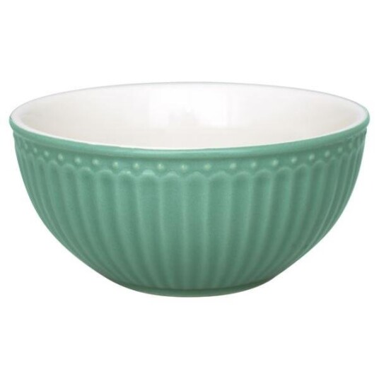 GreenGate  Alice frokostblanding skål 7x14 cm 45 cl dusty green
