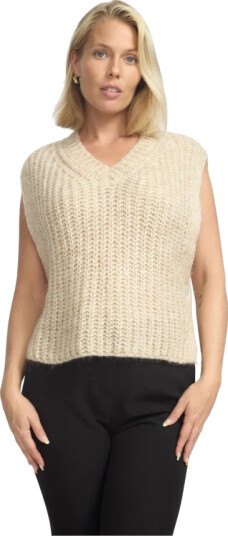 2 Biz Dame Strikkevarer Beige L,