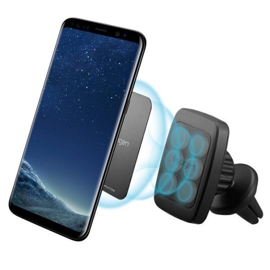 Spigen H12 Air Vent Magnetic Car Mount - Mobilholder til Bil - Svart