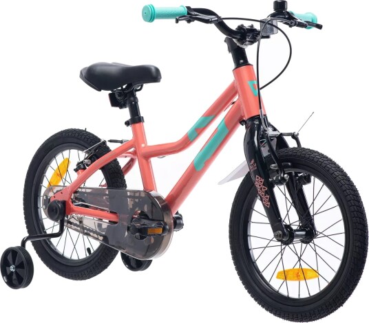 Radvik Viking Barnesykkel Med Støttehjul 16" Aluminium Rosa