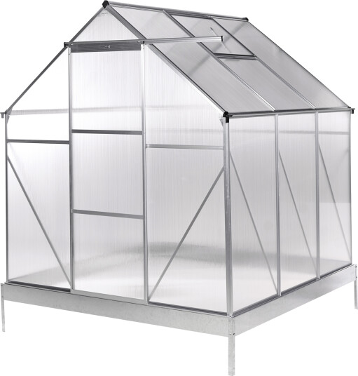 Drivhus for hage Apulia Sølv 190 cm Sølv/Transparent