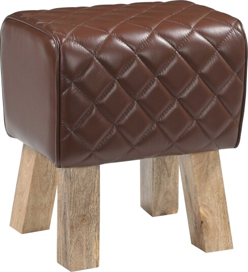 vidaXL benk 40 x 30 x 45 cm Ekte Lær Brun diamant