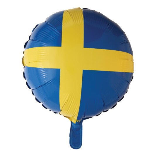 Folieballong med Motiv av Svenske Flagget 46 cm