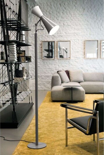 Parliament Gulvlampe Grey/White   Nemo Lighting   Stue   Vintage   Metall