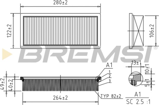 Luftfilter BREMSI FA0219 Luftfilter BREMSI FA0219