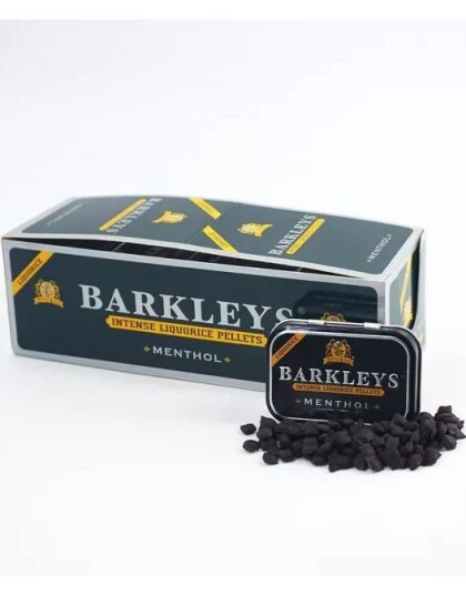 12 stk Barkleys Liquorice Pellets Menthol   Intense Små Lakrisdrops med Mentolsmak   Hel Eske