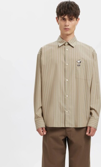 Annarr Anrvolund Poplin Snoopy Ls Shirt Beige M