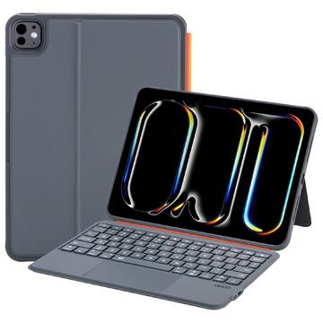 iPad Pro 11 2024/2025 K07 Magnetisk læretui med tastatur og berøringsplate Svart
