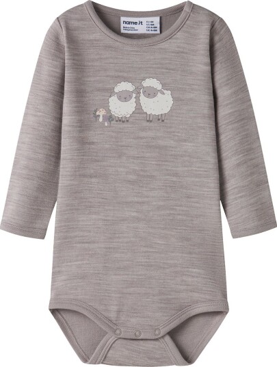 Name It Wup Wo/Co Long Sleeve Body Grå 62 Name It Wup Wo/Co Long Sleeve Body Grå 62
