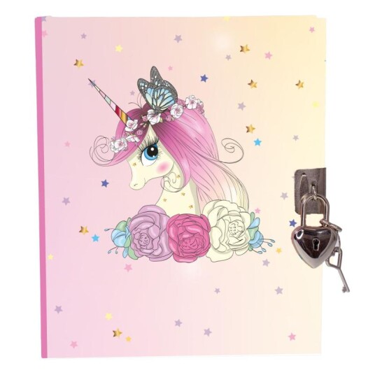 Dagbok m/lås unicorn